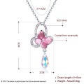 Latest Design New Fashion Necklace Jewelry Statement Gift Elegant Crystal Colorful 925 Sterling Silver Butterfly Simple Necklace